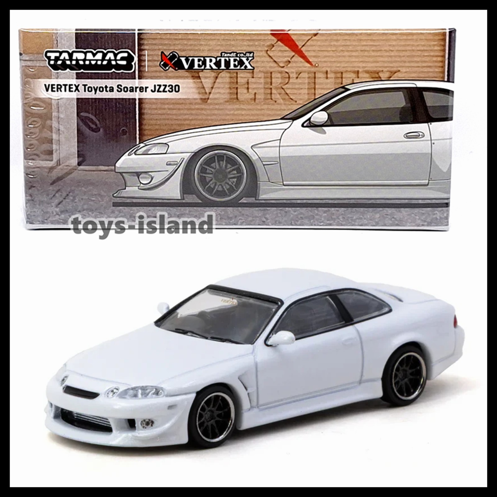 Tarmac Works 1/64 VERTEX TOYOTA SOARER JZZ30 White Diecast Car New