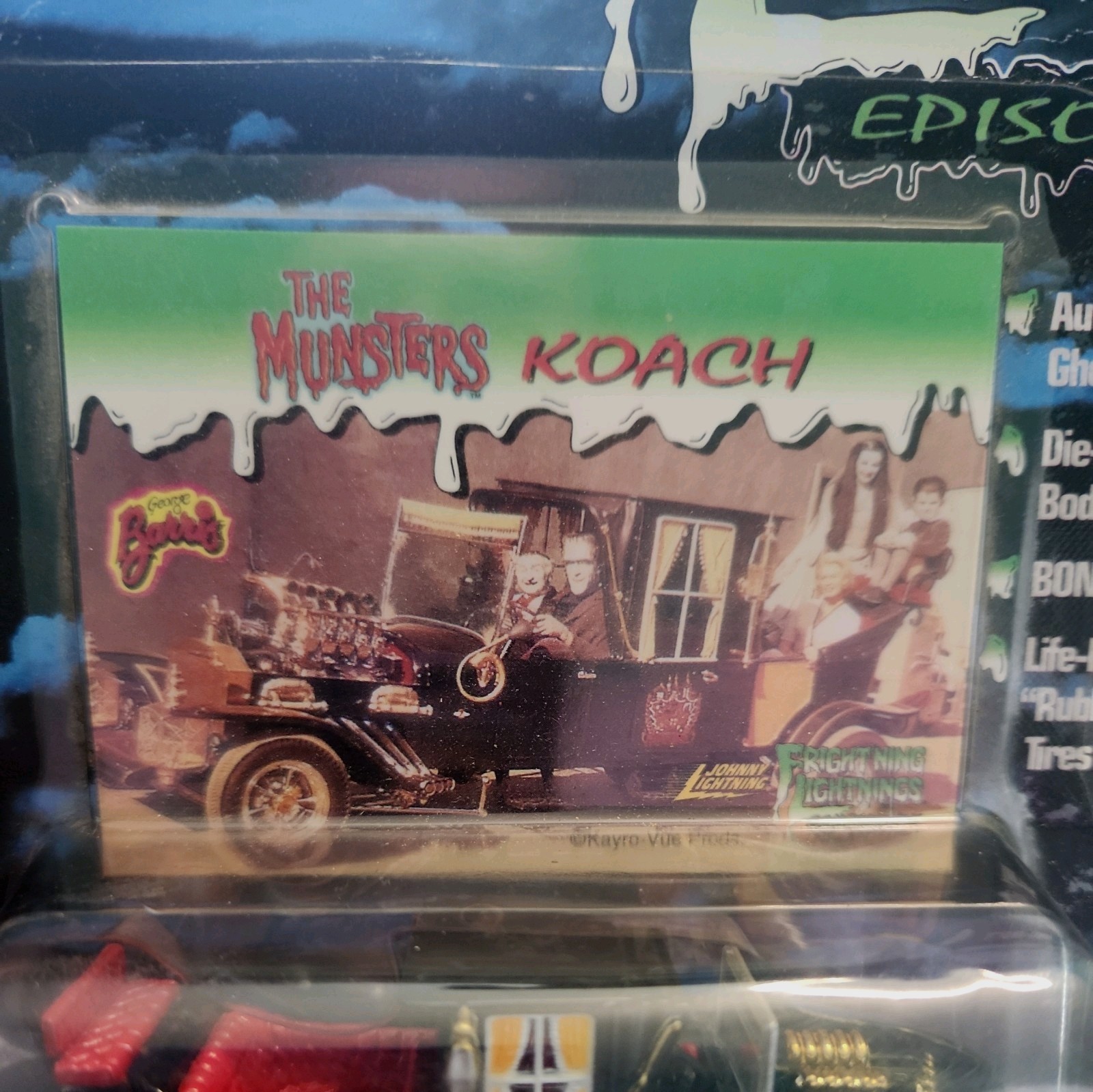 Johnny Lightning Frightning Lightning “The Munsters Koach” Diecast With Card CIN