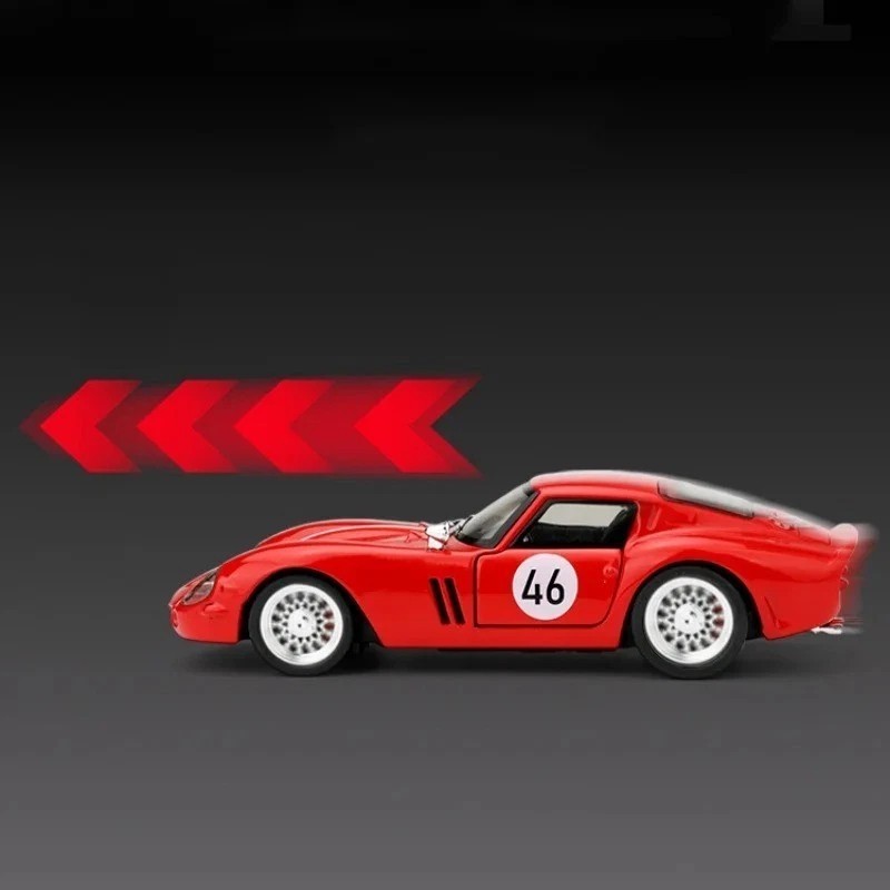 1:32 1964 Ferrari 250 GTO Diecast Alloy Car Model – Light Sound Pull-Back Toy
