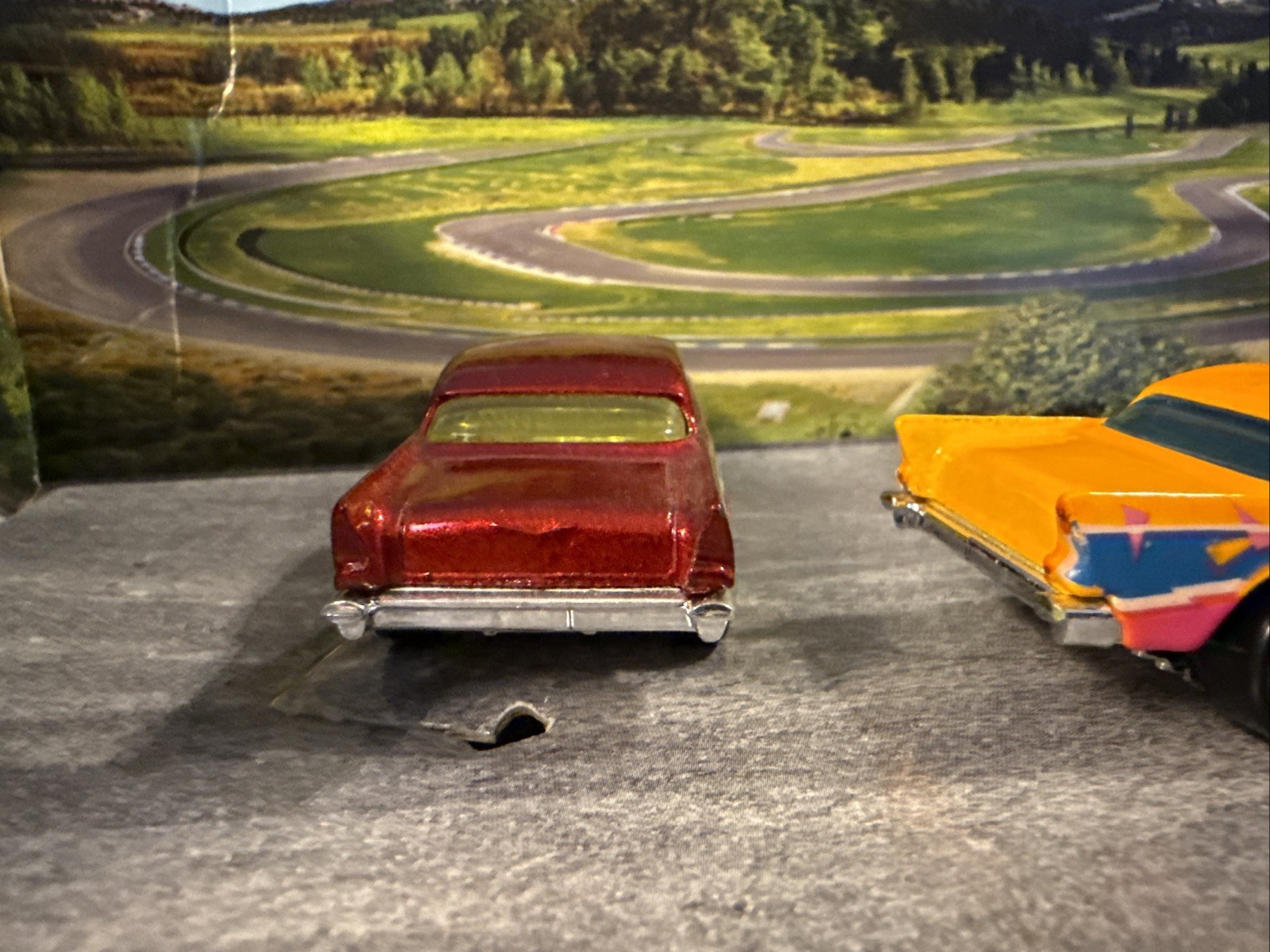 Hot Wheels 57′ Chevy Hot Rod Metal Flake Maroon Red GHO Cal Custom Editors Choi