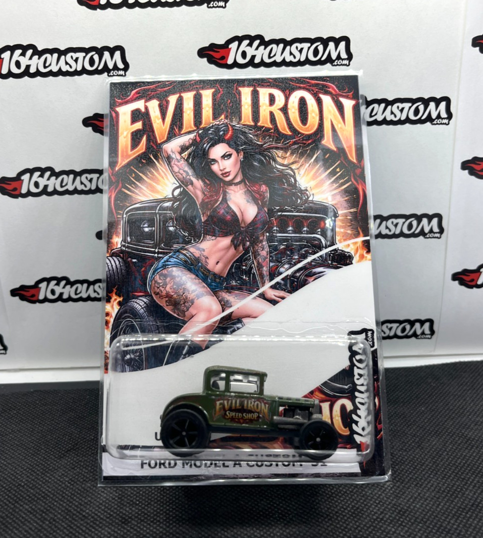 Hot Wheels ’31 Model A – Custom Evil Iron Pin Up Rat Rod Real Riders Card