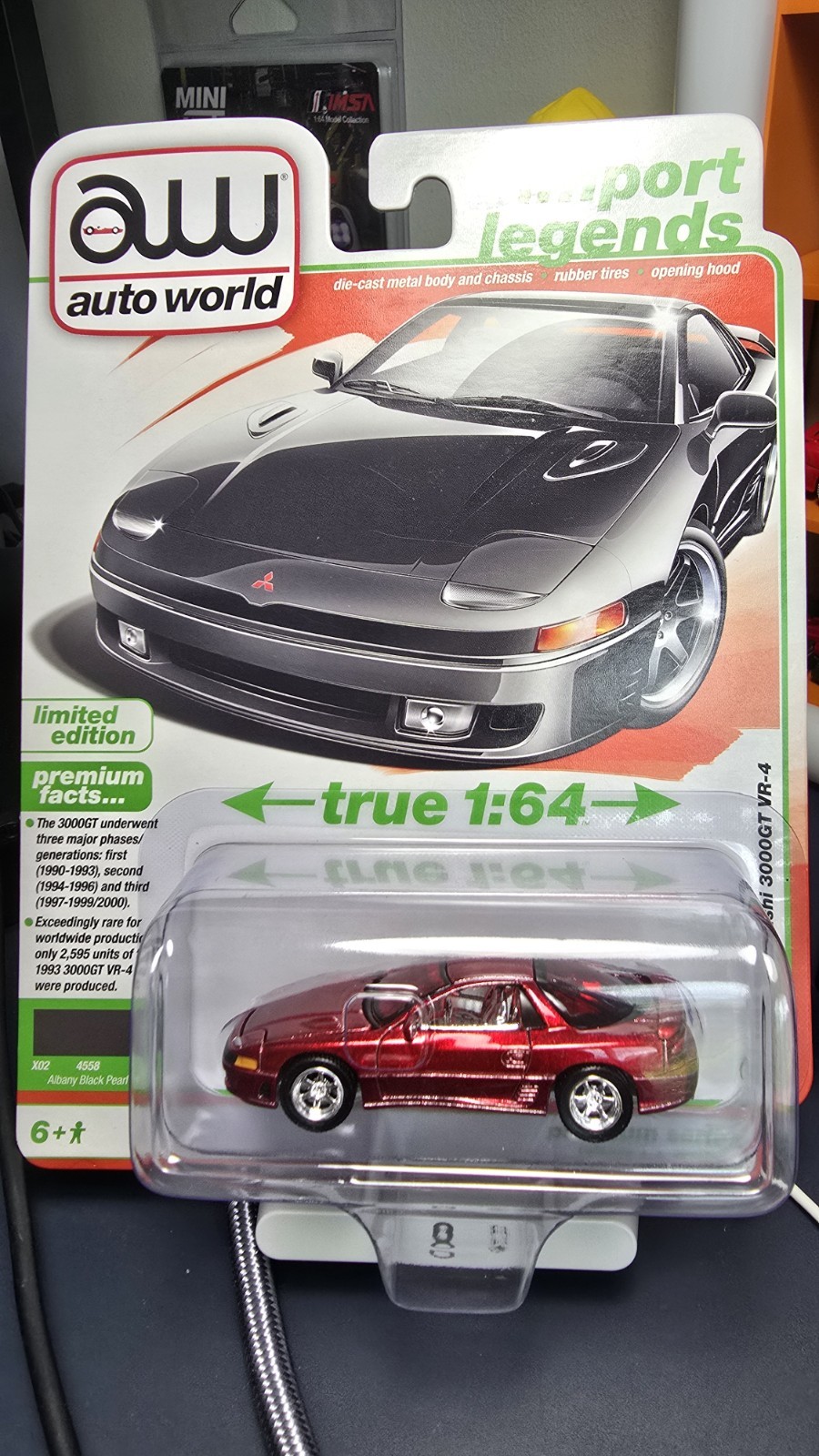 Auto World Ultra Red Chase 1993 Mitsubishi 3000GT VR-4 Import legends 2026