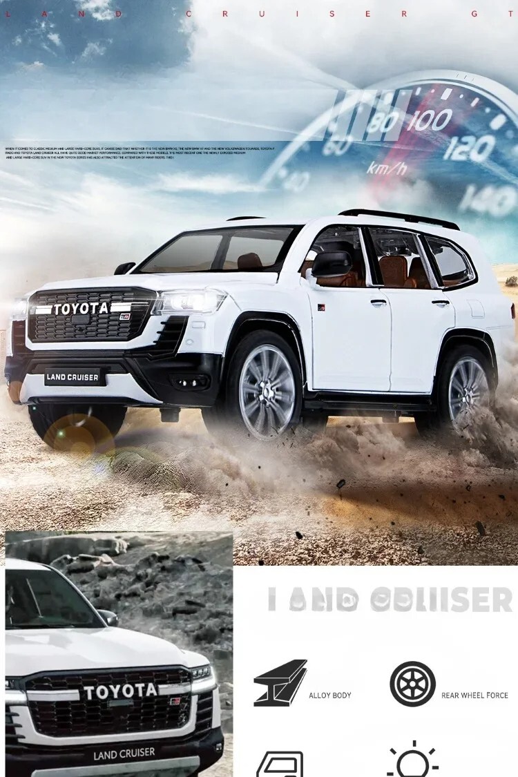 TOYOTA LAND CRUISER GT Model car Black 1:24 SUV