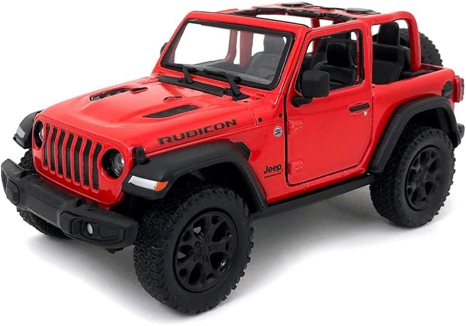 Collectible 5-Inch Jeep Wrangler Rubicon Toy Car – Pullback Action Red Model