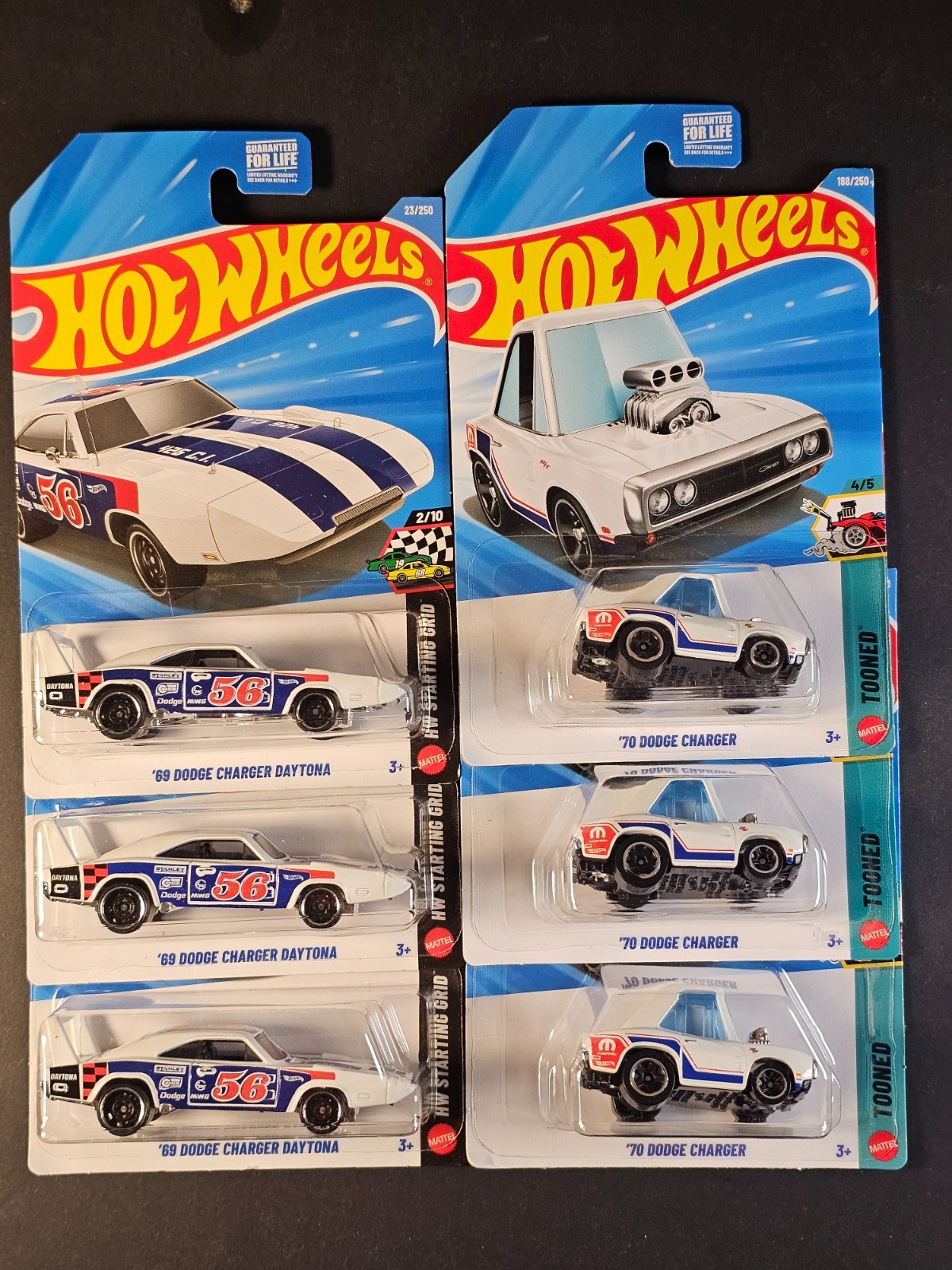 Hot Wheels 69 Dodge Charger Daytona Kroger Exclusive + 70 Dodge Charger Tooned