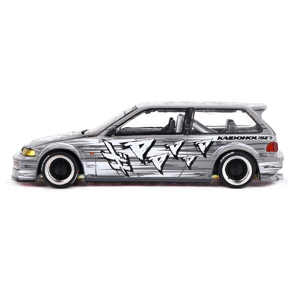 1/64 Kaido House x Mini GT Honda Civic (EF) Kaido Manga V1 Silver KHMG260