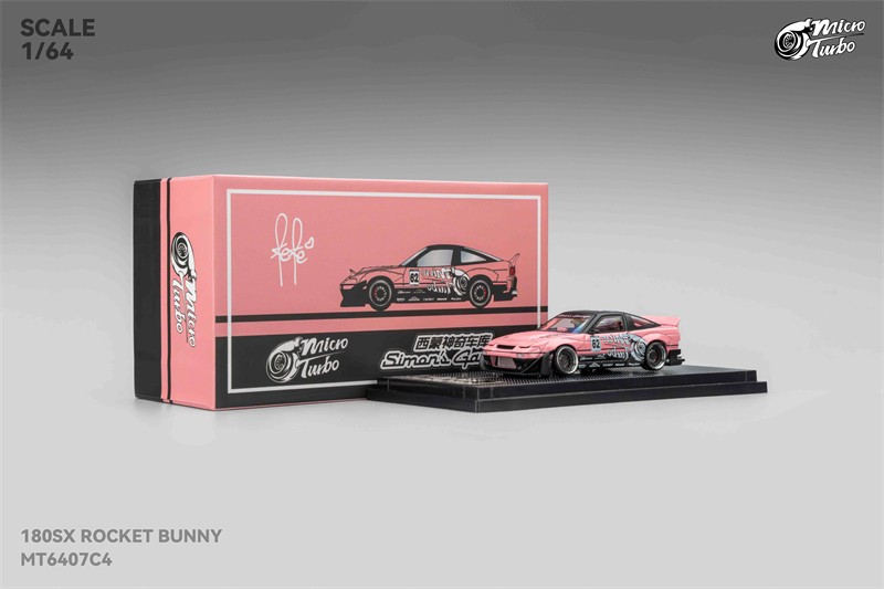 Micro Turbo x Simons Garage 1:64SlMON’S GARAGE/S13 Silvia 180SX Pink Livery Car