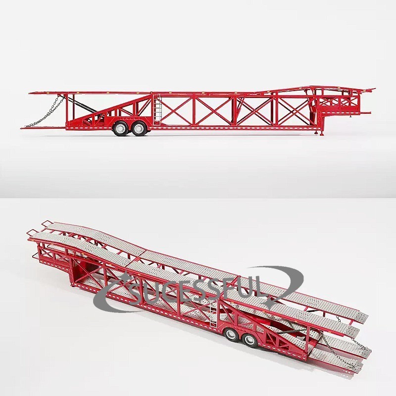 1:64 Extra Long Double Deck Alloy Car Transporter Trailer Model