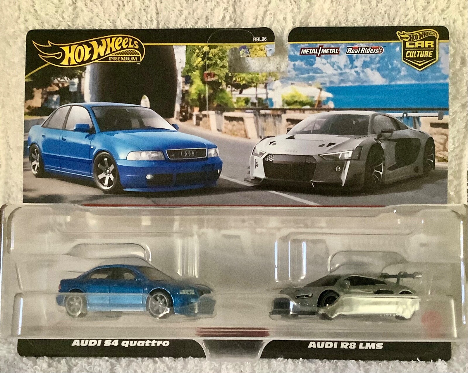 Hot Wheels Premium Car Culture 2 Pack Audi S4 & Audi R8 LMS +Real Riders + Loose