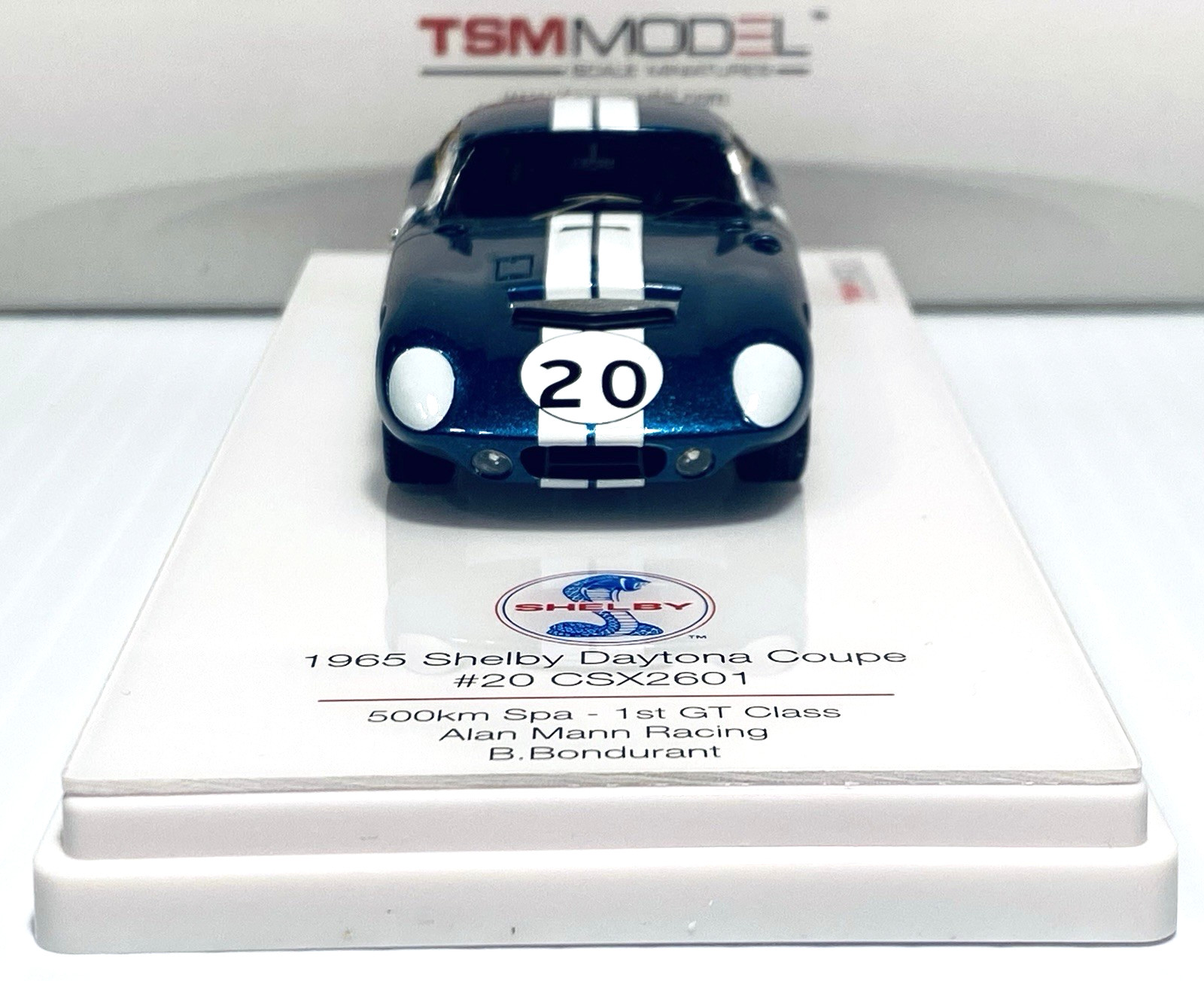Rare TSM 1965 Shelby Daytona Coupe #20 500KM Spa 1 Alan Mann Racing B. Bondurant