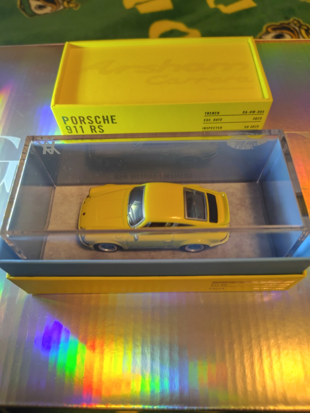 Hot Wheels Daniel Arsham 1973 PORSCHE 911 RSA Yellow 1:64 Mattel Creations JGK64