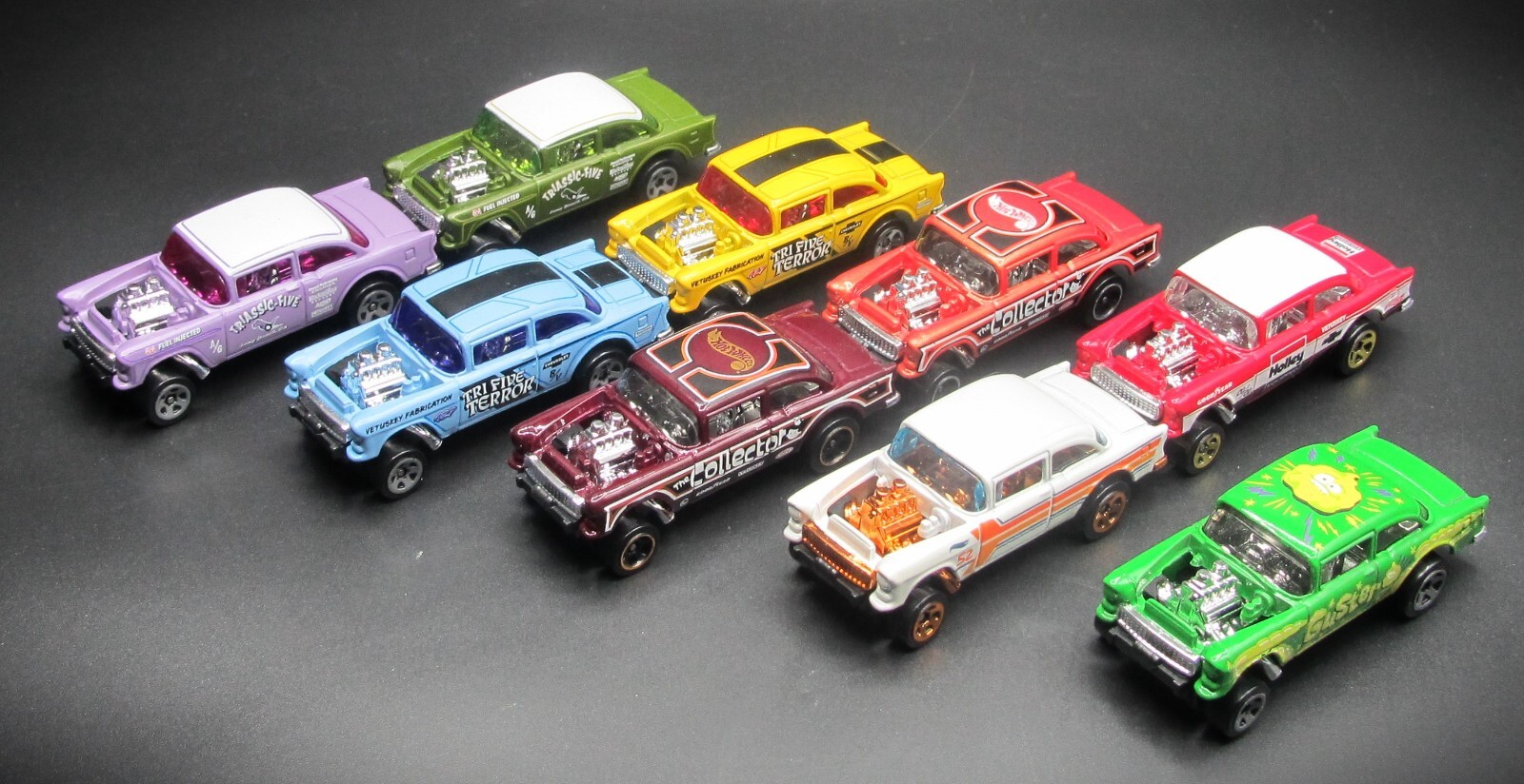 Hot Wheels ’55 Chevy Bel Air Gasser, Lot of 9, Loose, New