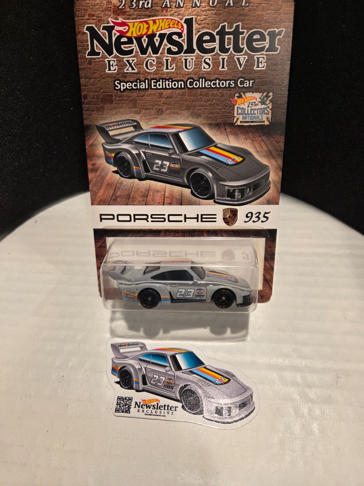 HOT WHEELS 23RD COLLECTORS NATIONALS GRAY PORSCHE 935 NEWSLETTER CAR