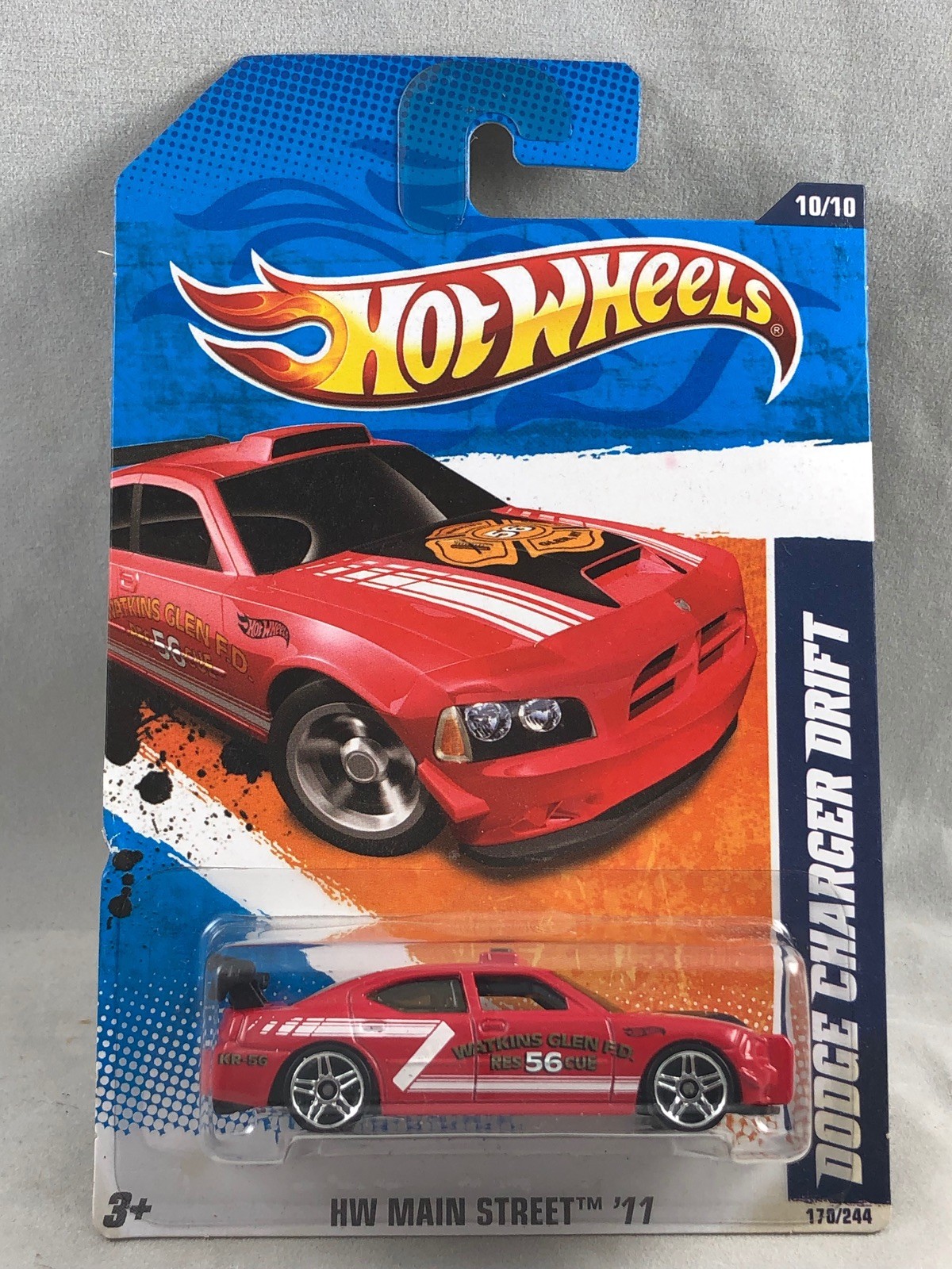 Hot Wheels 2011 Dodge Charger Drift Red HW Main Street 170/244