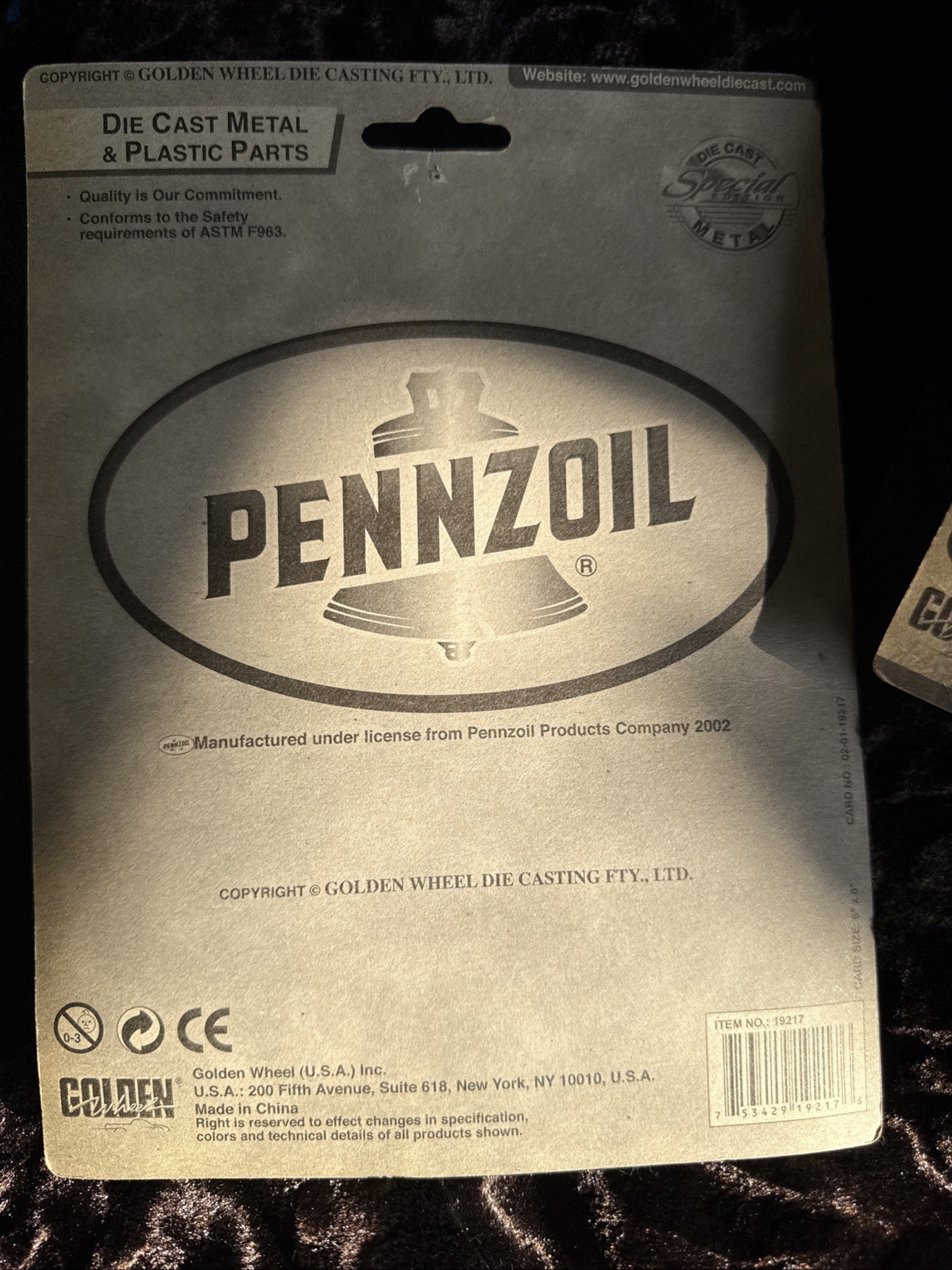 3 Golden Wheel Die Cast metal and plastic Pennzoil, Diet Pepsi, Mountain Dew
