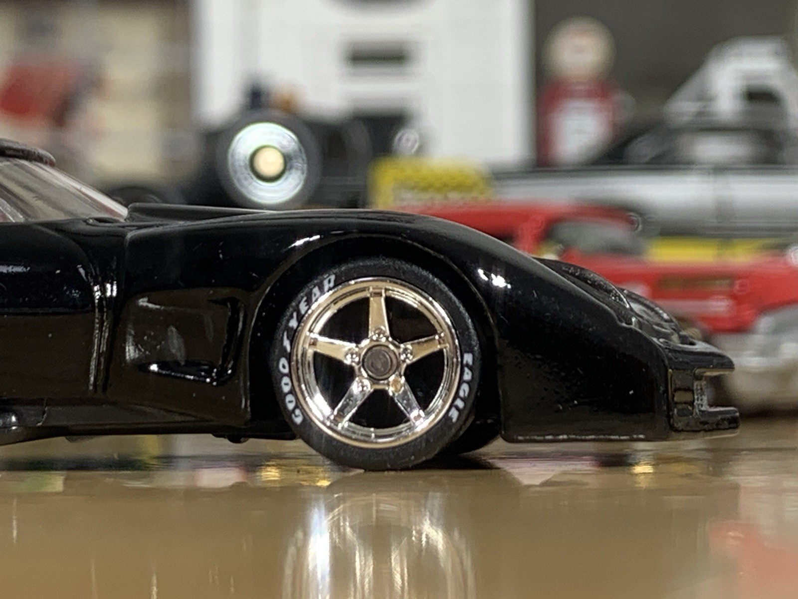 Hot Wheels Customized ‘76 Greenwood Corvette Jet Black Wheel Swap