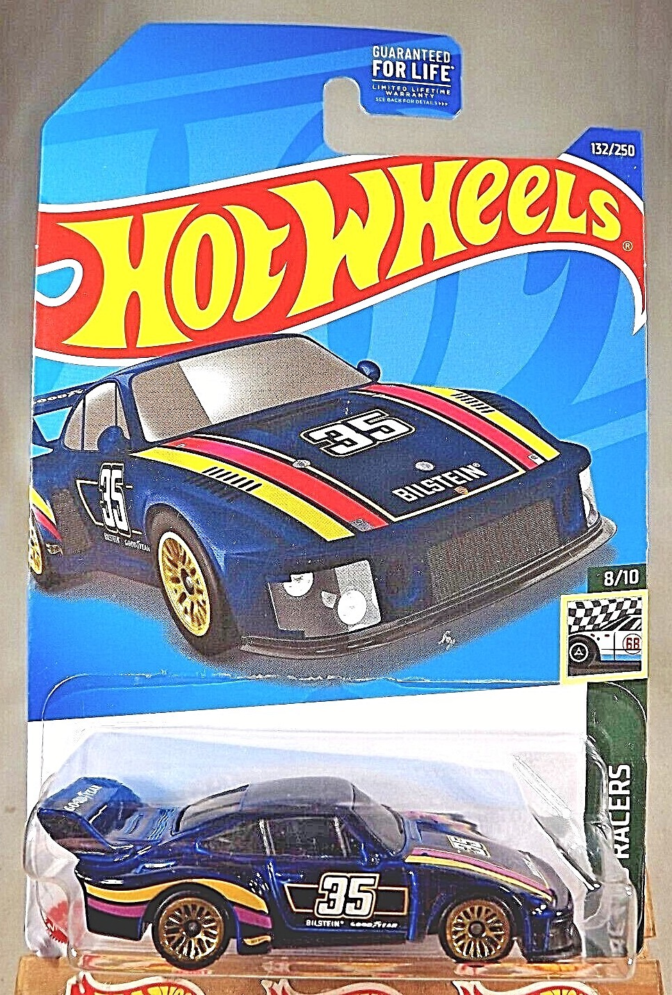 2022 Hot Wheels #132 Retro Racers 8/10 PORSCHE 935 Blue w/Gold Lace Spoke Wheels