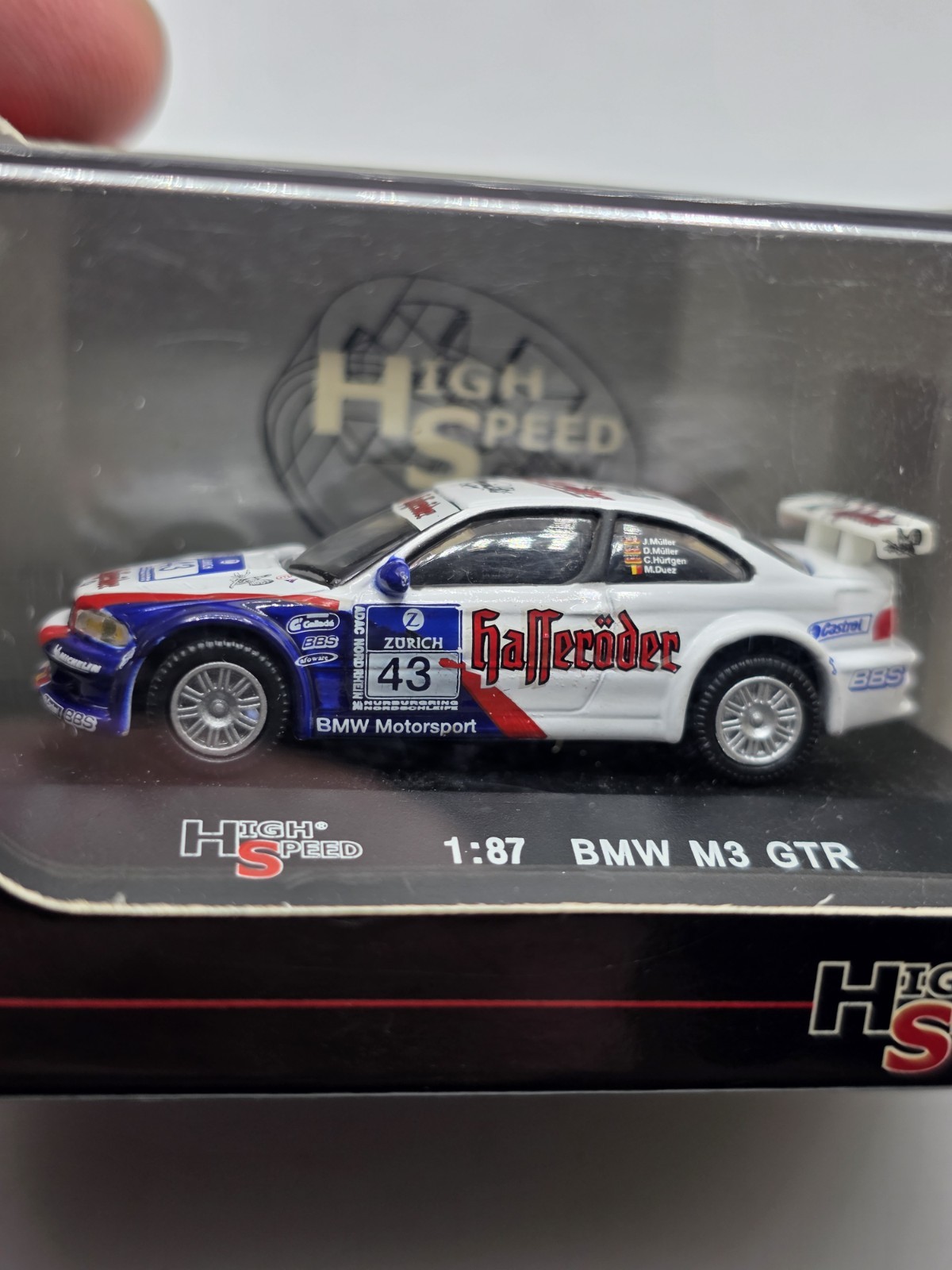 BMW M3 GTR 1:87 HO Scale Gafferoder Beer High Speed Diecast New Layout Car