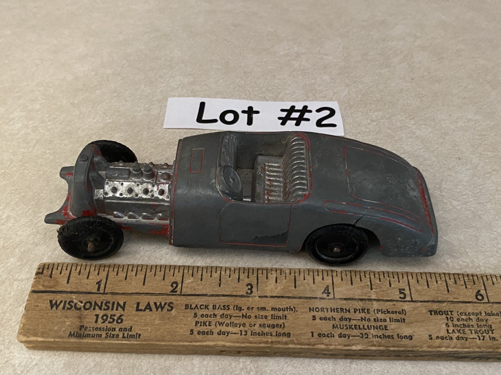 Vtg LOT of 3 -1950s TOOTSiE TOY Cars & Truck *Oil Tanker *Rat Rod *Ford Sedan #2