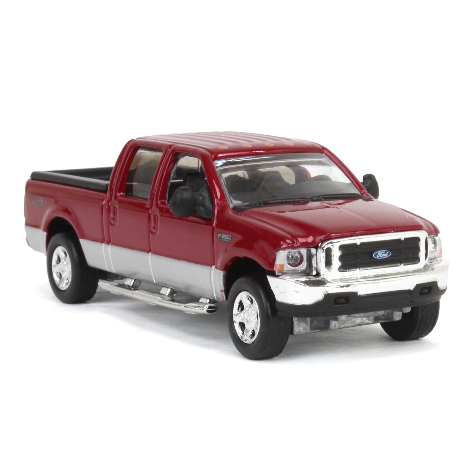 1/64 2004 F-250 Super Duty Crew Cab Pickup Truck Red Silver Motormax 400241