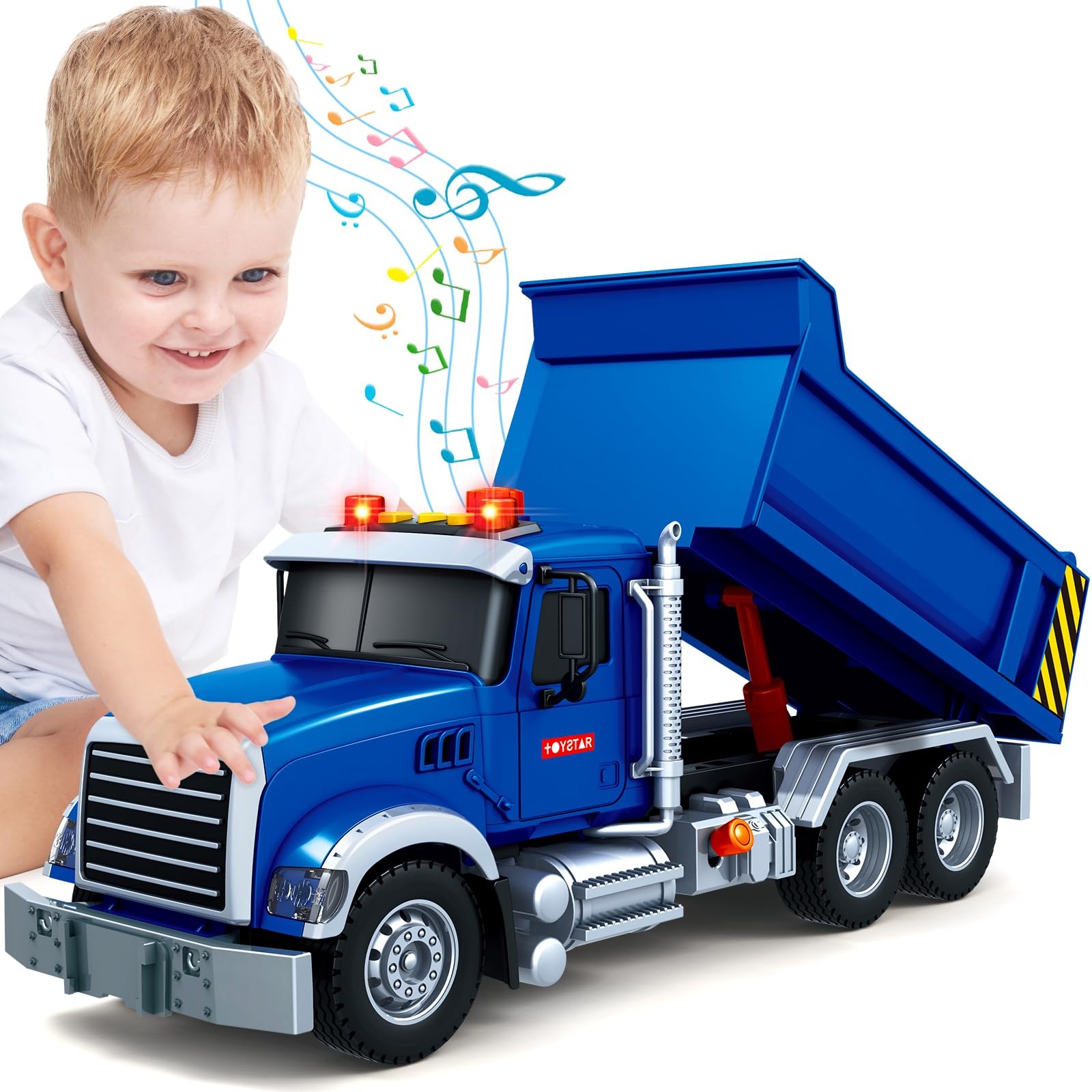 Large Dump Truck Toy for 3 4 5 6 7 Years Old Boy, Truck Toy with Sound and Li…