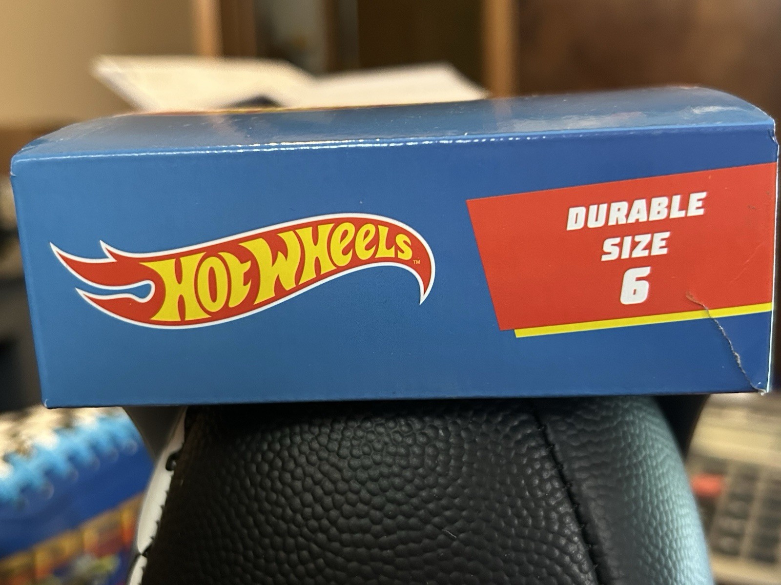 Mattel Hot Wheels Speed Club Football Durable Size 6 Blue and Black New