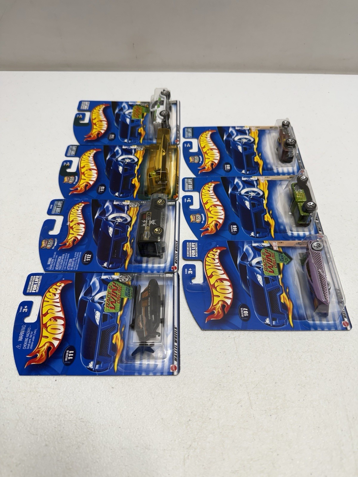 2002 Hot Wheels Die Cast Cars -Various- Vintage Lot Of 7 New In Original Cards