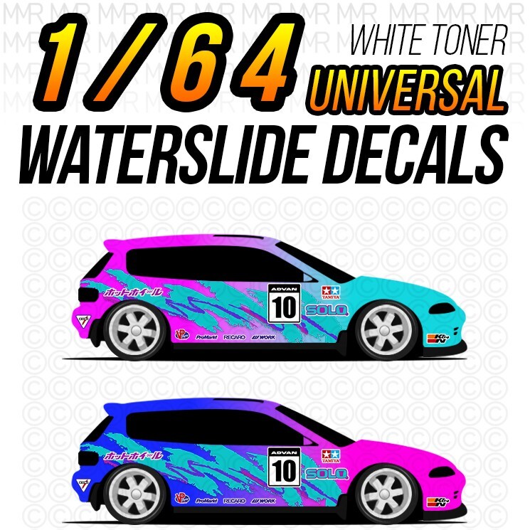1/64 Scale SOLO CUPS Custom White Toner Universal WaterSlide Decal for Hot Wheel