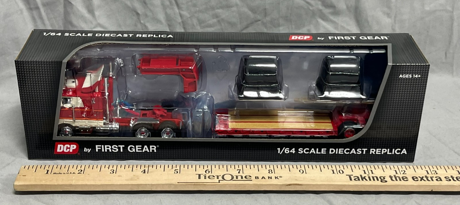PETERBILT 352 COE Roger Low Boy w Coil LOAD NIB DCP 1:64 60-1308 Red AirFoil