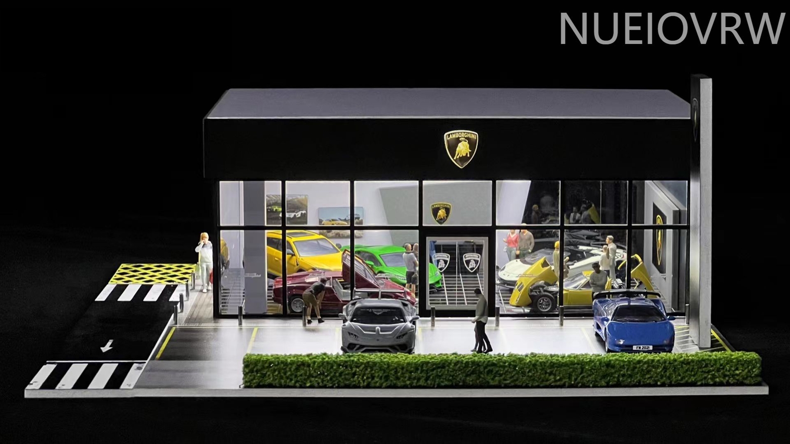 1/64 Scale Diorama Car Garage Model Backdrop Car Parking Lot Display Scene Model