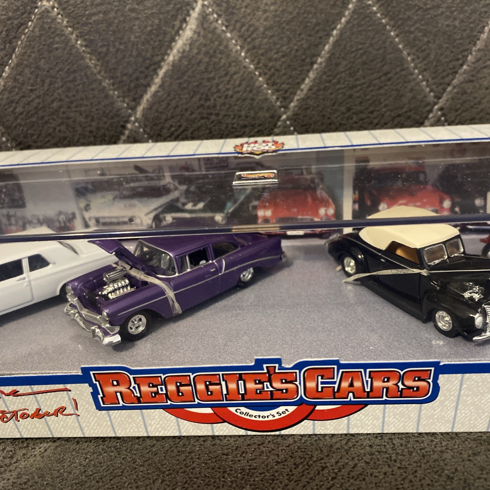 MATTEL HOT WHEELS COLLECTIBLES REGGIE’S CARS HOT ROD SERIES 4 CAR SET NEW!