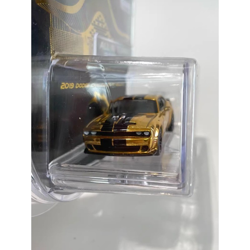 2PCS Greenlight 1:64 Dodge Challenger Srt Hellcat Ford Mustang GT Chrome Car