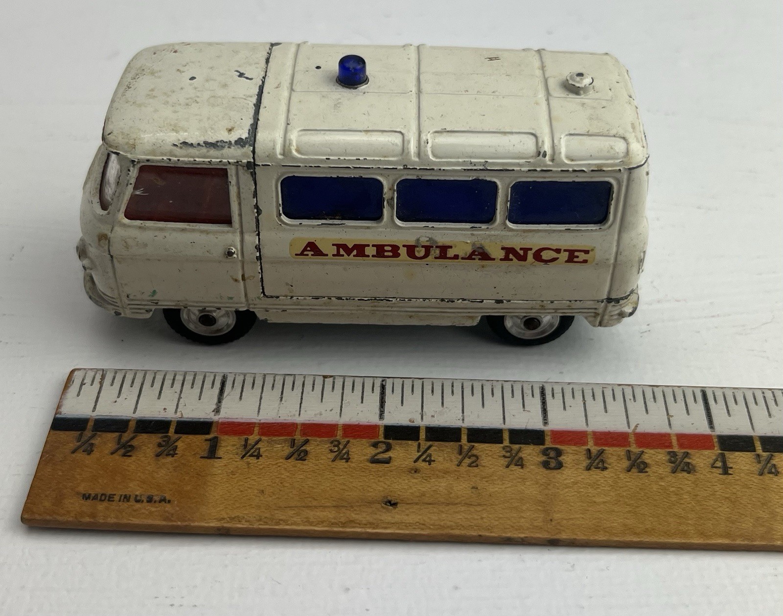 Corgi Toys Commer 3/4 ton chassis Ambulance White with Red Seats Removable Top