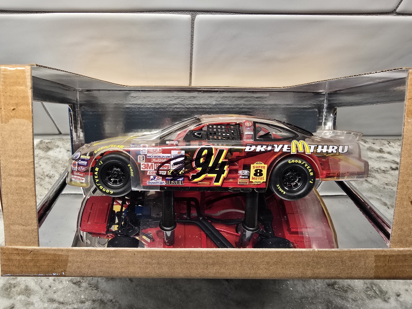 Bill Elliott Autographed Hot Wheels Racing #94 Drive Thru 1999 Ford With Stand