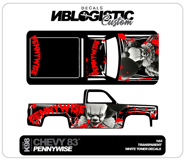 ’83 CHEVY SILVERADO Custom WaterSlide Decal for hot wheels 1/64 h4