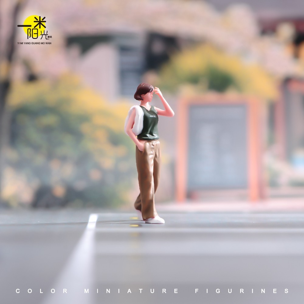 1/18 1/24 1/43 1/64 1/87 Miniatures Walking Girl Scene Prop Figures For Cars