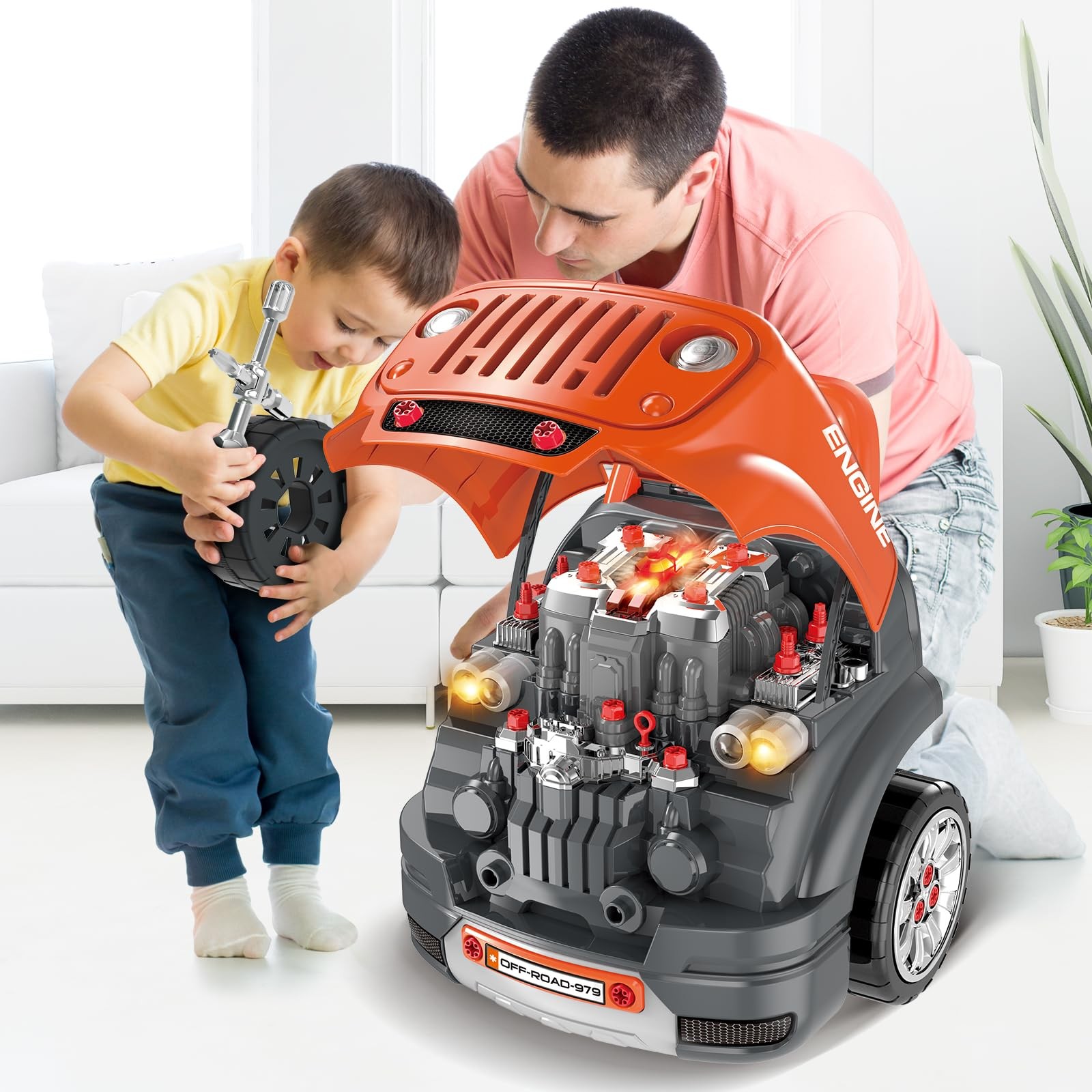 SpringFlower Toys Gifts for 3 4 5 6 7 8 Years Old Boys, Large Truck Engine T…
