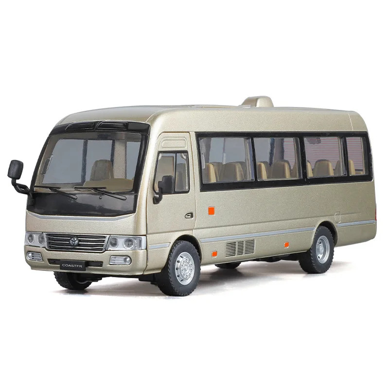 1:24 Toyota Coaster BUS Alloy Diecast Car Model Sound Light Kid’s Toy Birthday