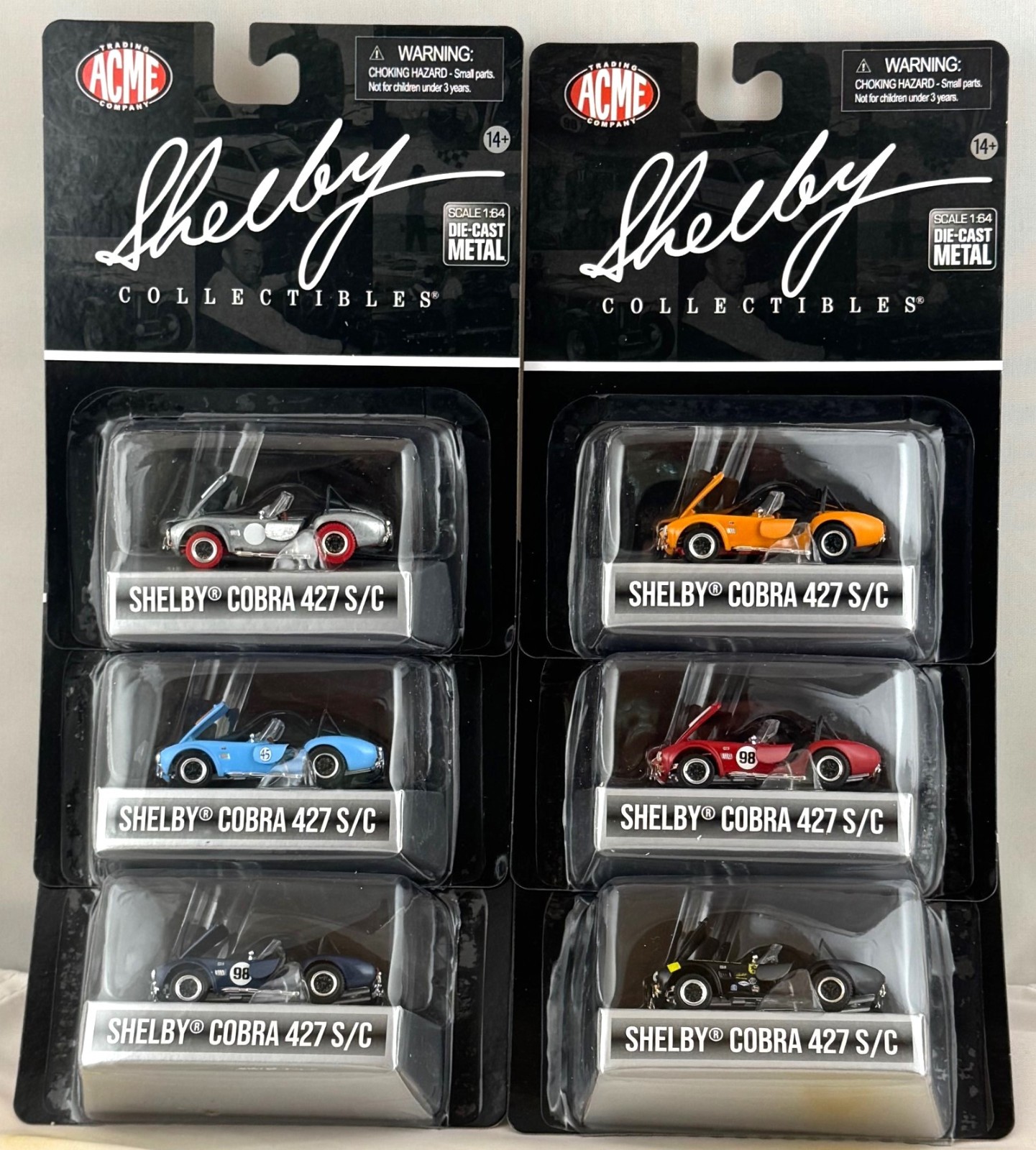 1965 Shelby Cobra 427 S/C (Set of 6) in 1/64 scale models by Shelby Collectibles