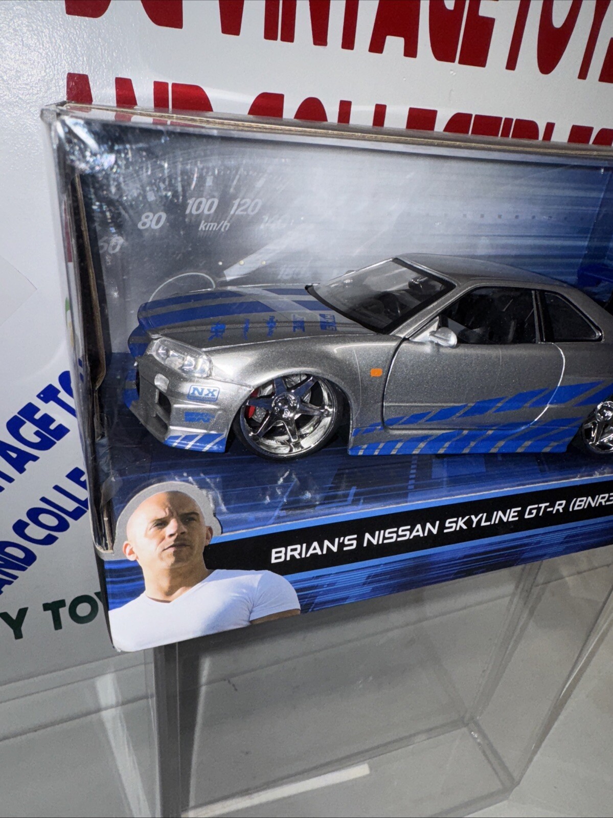 Fast And Furious Brian’s Nissan Skyline GT-R Hard Top Jada Diecast Car 8″ 1:24