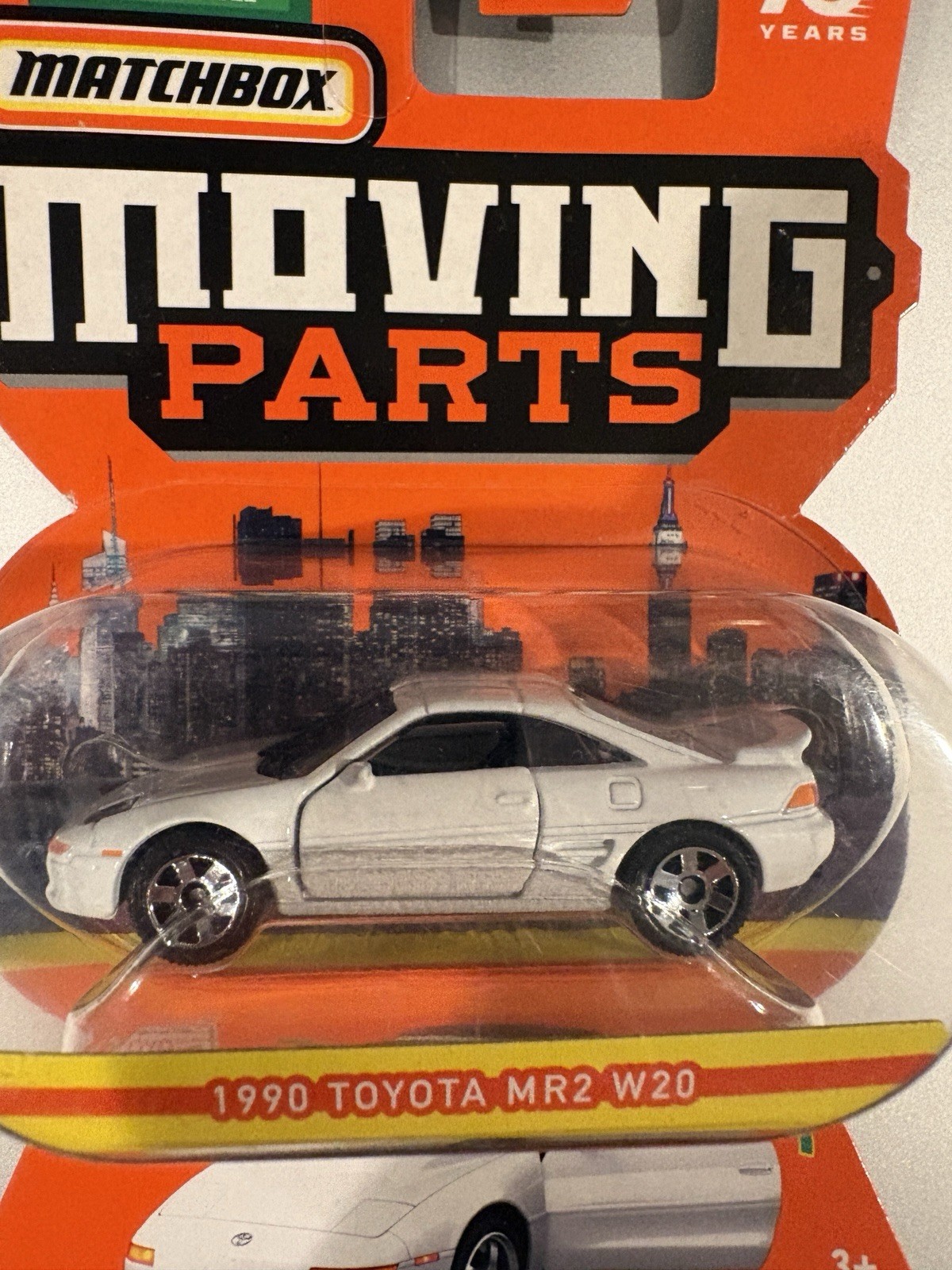 Matchbox Moving Parts 1:64 1990 Toyota MR2 W20 White Diecast Official Licensed