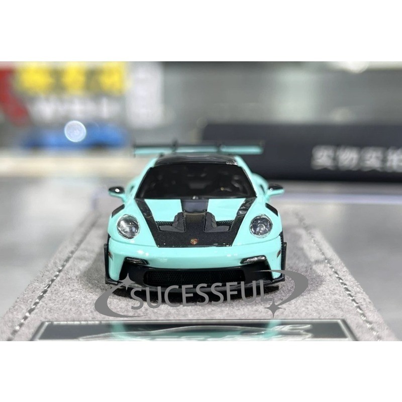1:64 HH Light Blue Porsche 992.1 GT3 RS Resin Diecast Display Car