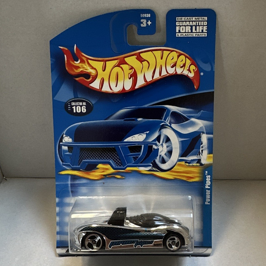 Hot Wheels Power Pipes 2001 Silver/Black 1:64 Diecast Car Unopened