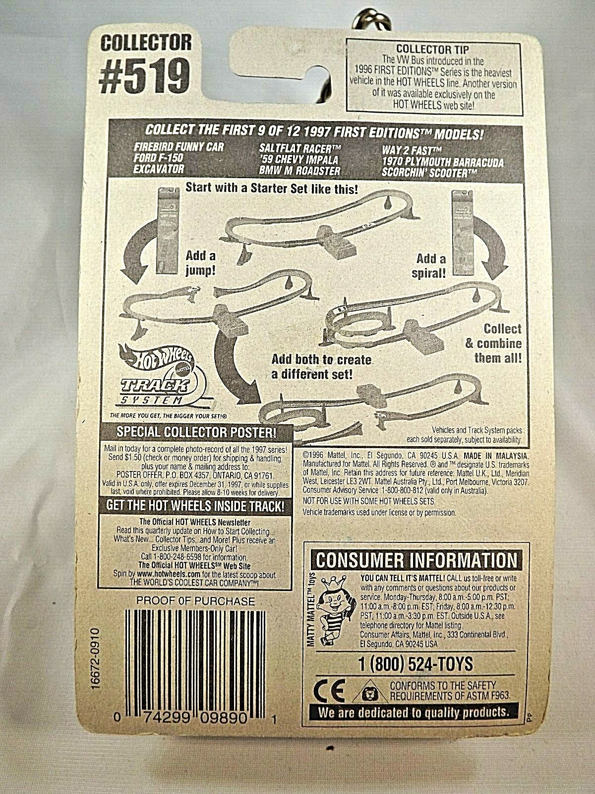1997 Hot Wheels #519 First Editions 9/12 SCORCHIN’ SCOOTER Motorcycle Purple