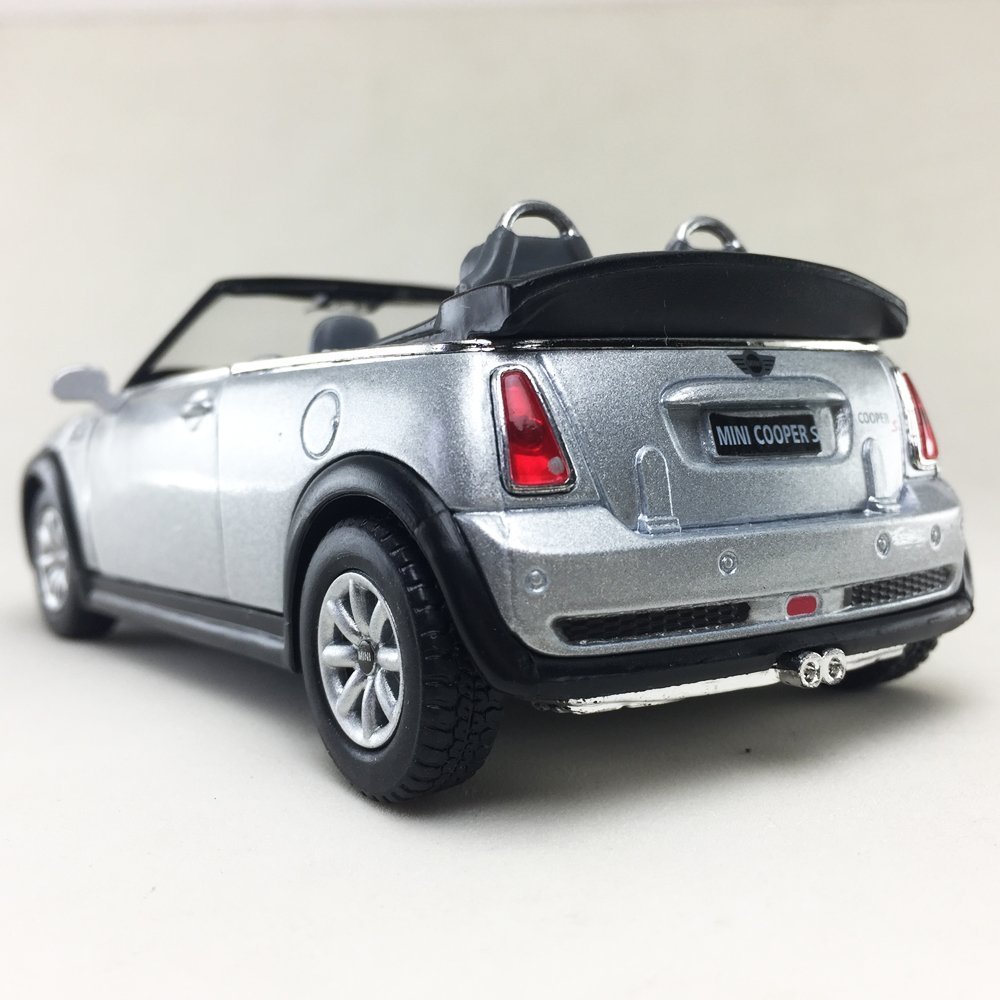 New 5″ Kinsmart Mini Cooper S Convertible Diecast Model Toy Car 1:28 Silver