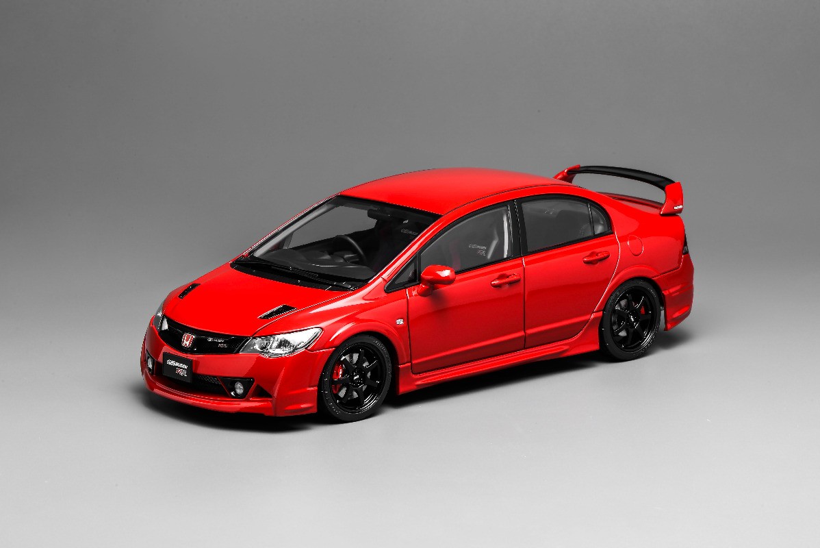 MotorHelix 1/18 Honda Civic Type R FD2 MUGEN RR Model Car Red Toys Gifts Display