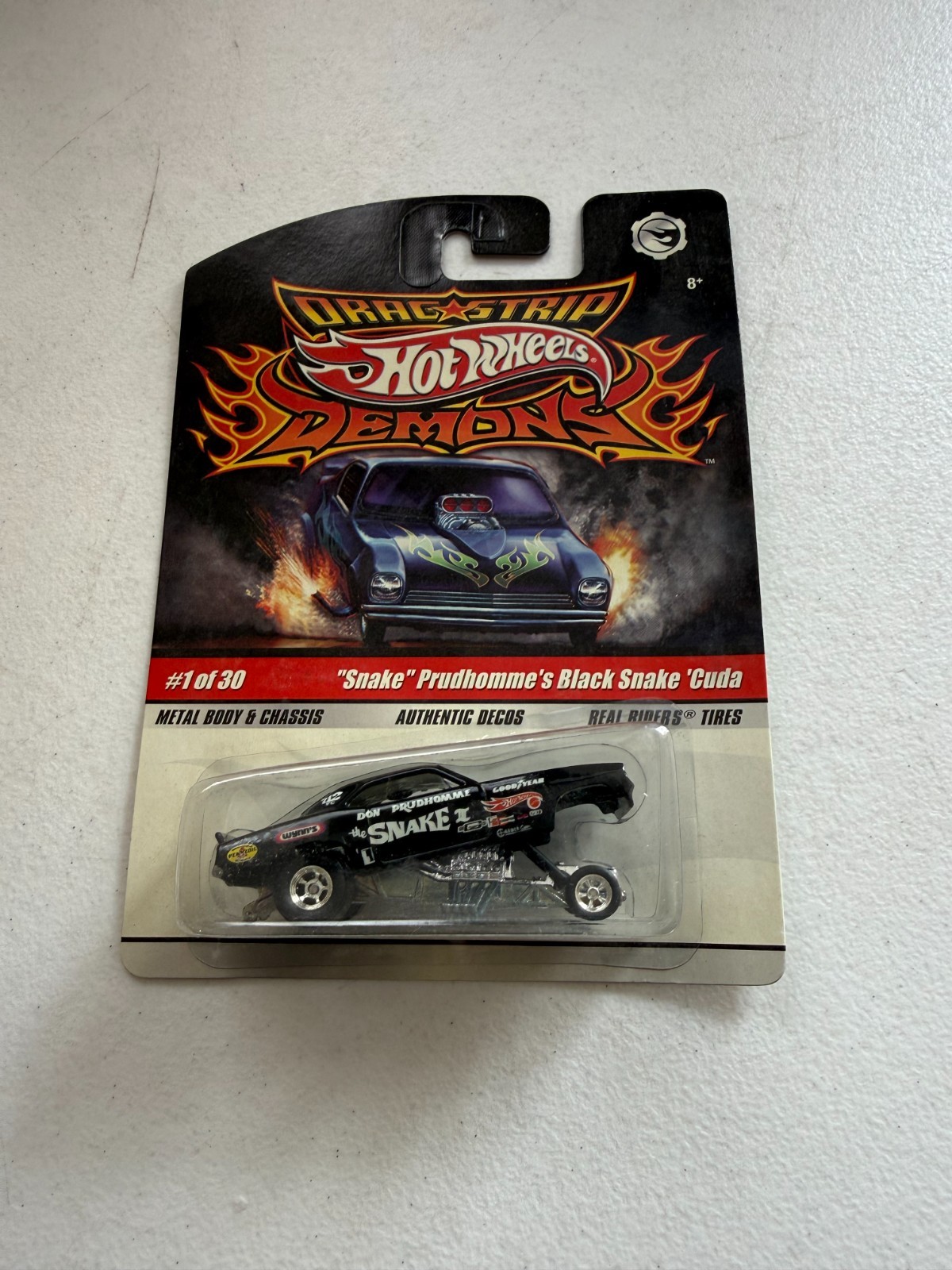 Hot Wheels Drag Strip Demons Snake Prudhomme’s Black Snake ‘Cuda BO6