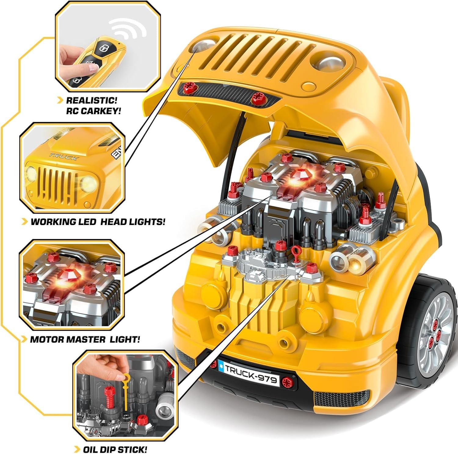 Toys Gifts for 3 4 5 6 7 8 Years Old Boys, Large Truck Engine, Mechanic Repai…
