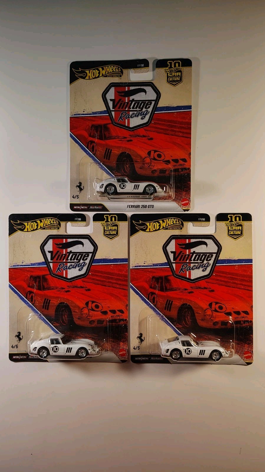 2026 Hot Wheels Premium Ferrari 250 GTO Vintage Racing Lot of 3 Sealed