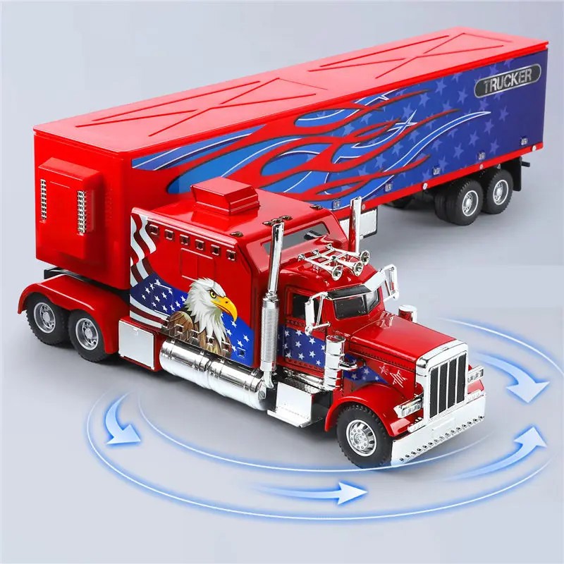 1:24 Peterbilt 389 Alloy Heavy Semi Trailer Truck Head Diecast Container Truck